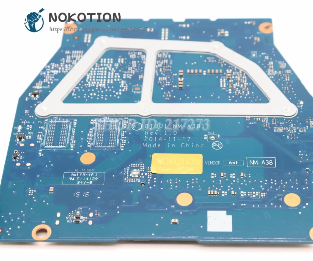 NOKOTION для lenovo yoga 3 14 Материнская плата ноутбука I7-5500U процессор DDR3L BTUU1 NM-A381 основная плата