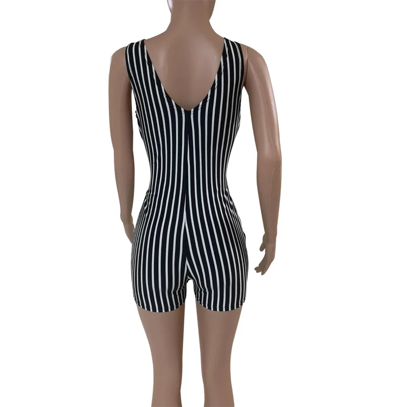 Новинка полосатый принт глубокий v образный вырез обтягивающие мини без рукавов