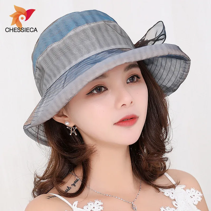 CHESSIECA Новый стиль шляпа от солнца церкви Шапки женский цветок лето Gorras Свадебные