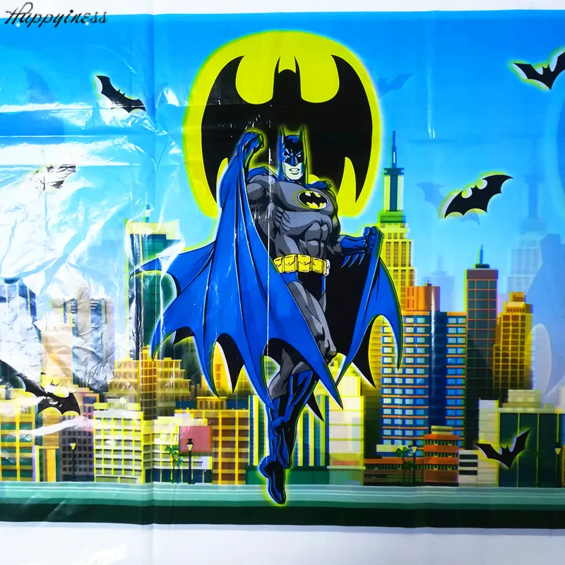 1pcs/lot batman tablecloths kids birthday party supplies table cover happy | Дом и сад