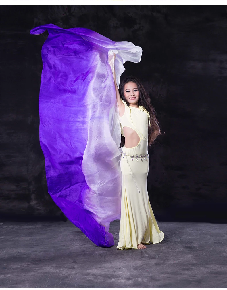 Новое поступление, Детская вуаль для восточных танцев, натуральный шелк, для девочек, для выступлений на сцене, шелк, шарф, для Танцев Живота, Детская вуаль
