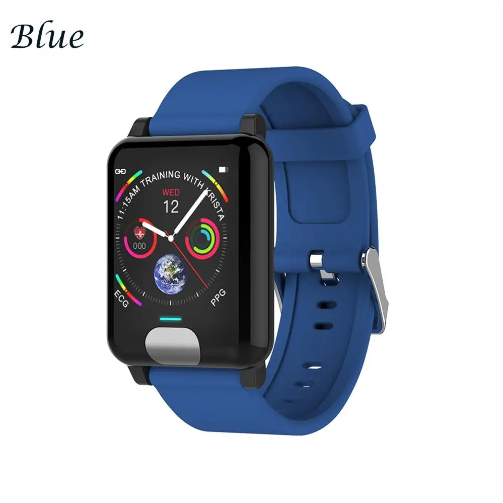 Timethinker E04 Смарт часы ЭКГ+ PPG Smartwatch Reloj кровяное давление монитор сердечного ритма фитнес-трекер Браслет PK N58 Q13 - Цвет: Silica Strap Blue