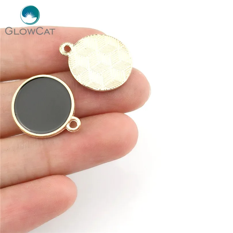 9pcs/lot Light Gold Enamel Black Mix Shape Beauty Pendant Jewelry Finding Making 22339 | Украшения и аксессуары