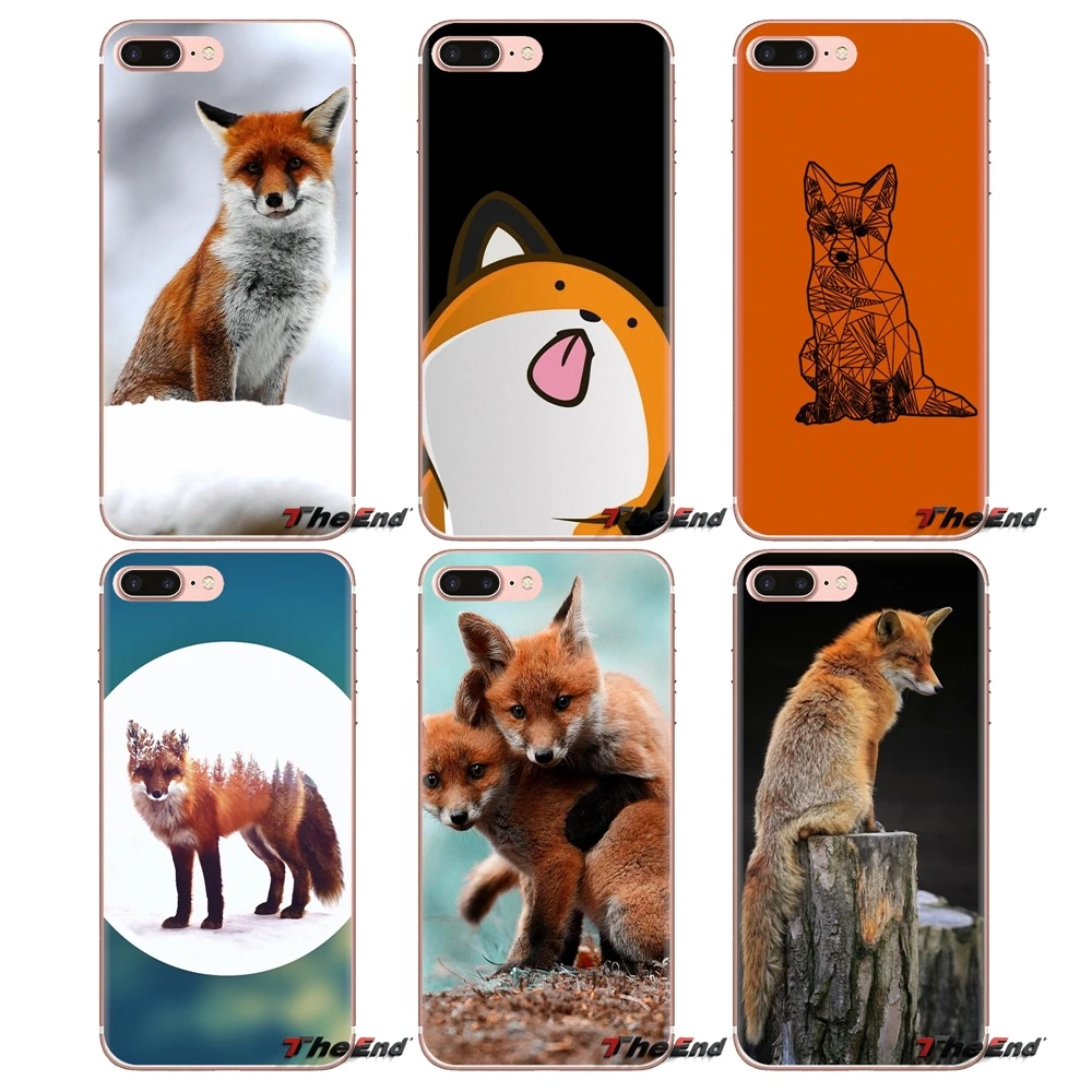 For Xiaomi Mi4 Mi5 Mi5S Mi6 Mi A1 A2 5X 6X 8 9 Lite SE Pro Max Mix 2 3 2S Watercolor Foxes Red Baby animal Silicone Cover Bag |