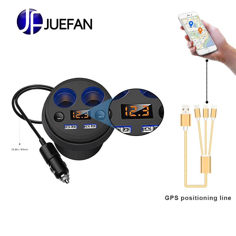 Автомобильное зарядное устройство Многофункциональный дисплей Напряжение 3.1A 2