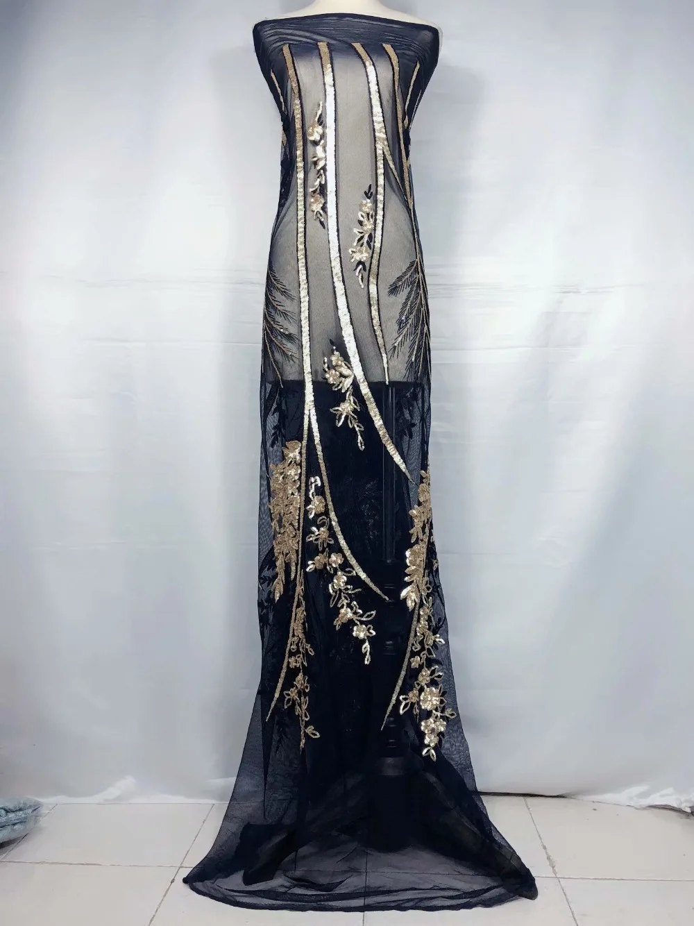 NEW Gorgeous High Quality African Lace Fabric 2019 Latest 3d Wine Gold Sequin Tulle Nigerian With Sequins For Wedding | Дом и сад