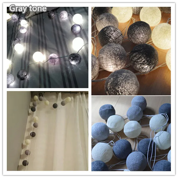 Gray tone 20 шт./компл. тайском стиле ватным тампоном гирлянды, вечерние, патио, свадебные, для новорожденных, на Рождество, День Святого Валентина, Настенный декор, подарок для новорожденных малышей, разноцветный цвет может выбрать - Испускаемый цвет: Gray tone