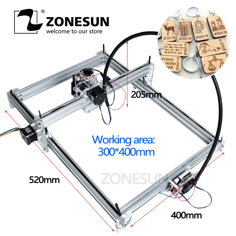 ZONESUN 7000 МВт AS 3 большая рабочая зона 30*40 см лазерная машина сделай сам лазерный