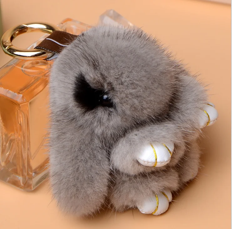 Мех норки мини милый кролик плюшевая игрушка брелок - Цвет: 7
