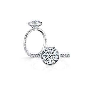 Platinum Plated Цветной ободок с рыбками, 3 карата, блестящий пасьянс, обручальное кольцо для женщин, 925 пробы, серебро, розовое золото, женские кольца - Цвет основного камня: Platinum Plated