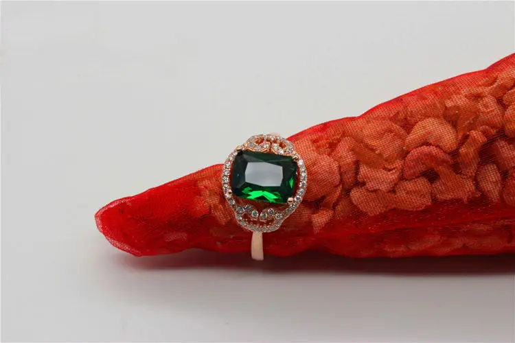 1 шт. прямоугольное кольцо с искусственным турмалиновым горным хрусталем