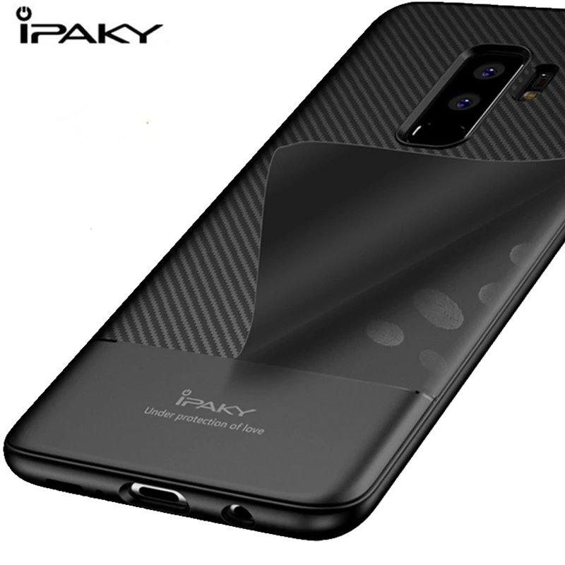 IPAKY Углеродное Волокно ТПУ чехол для Samsung Galaxy S9 ударопрочный Ультратонкий