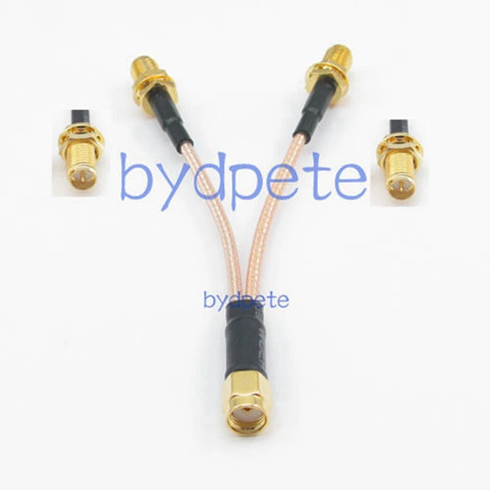 Y Тип 2 два RP SMA мама к 1 штекер ветка T RF свиной хвост удлинитель RG316 20 см кабель 8