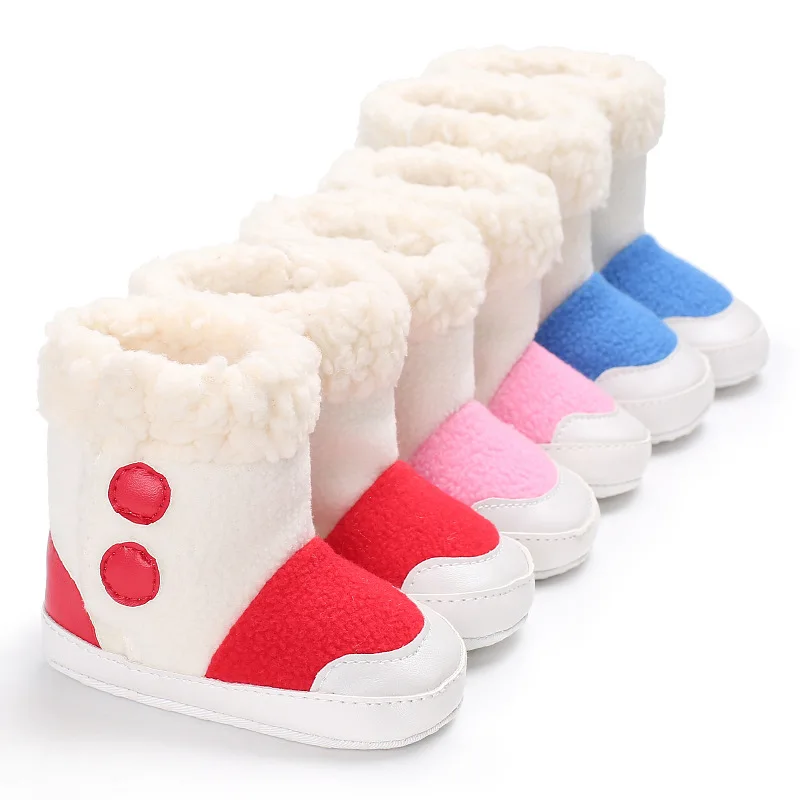 

Winter 0-1 years old men and women baby plus velvet snow boots soft bottom non-slip baby toddler shoes