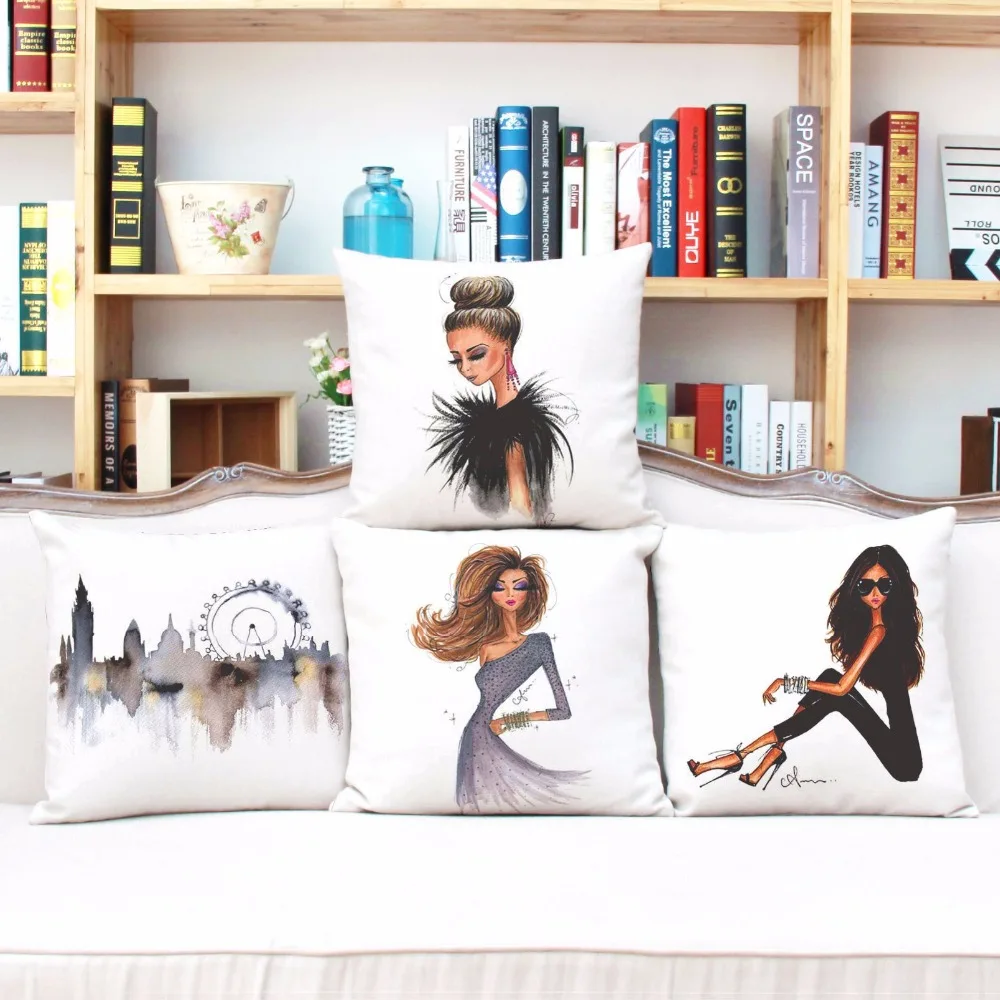 3D цифровая печать индивидуальные хлопковые льняные подушки из ворсистой ткани