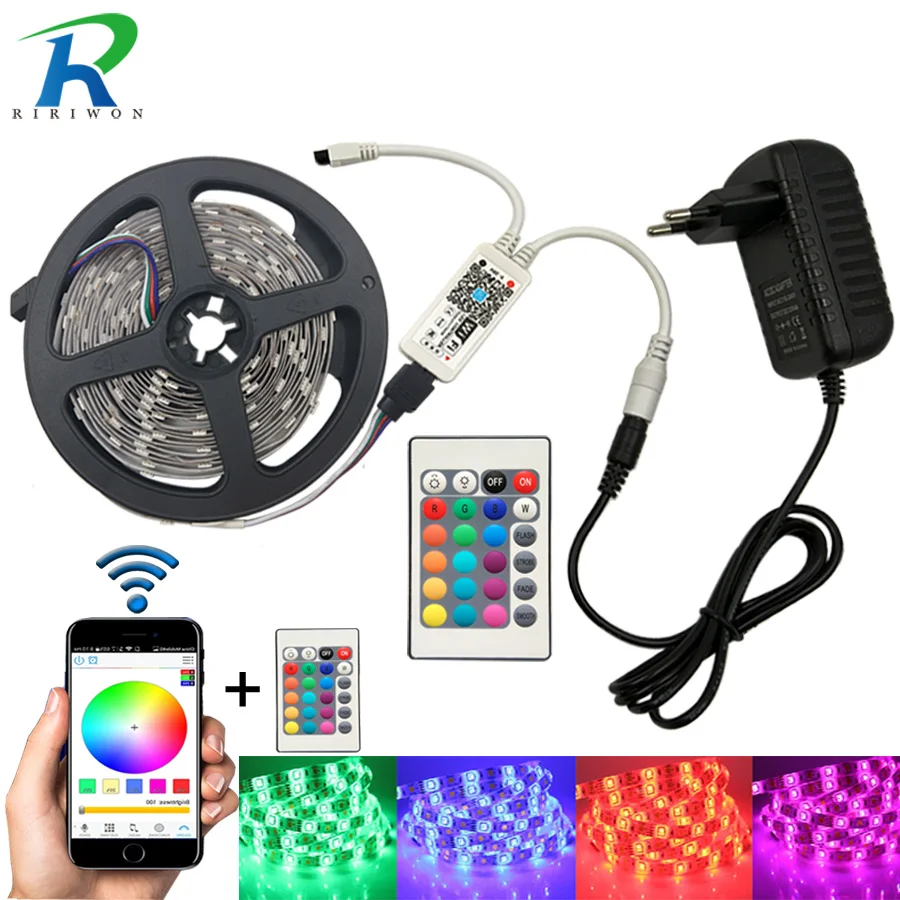 Светодиодная RGB лента SMD 5050 с Wi Fi 5 м 10 15 водонепроницаемая светодиодная 12 В