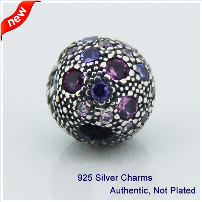Браслеты Pandora из серебра 100% пробы с фиолетовыми космическими звездами|diy jewelry making