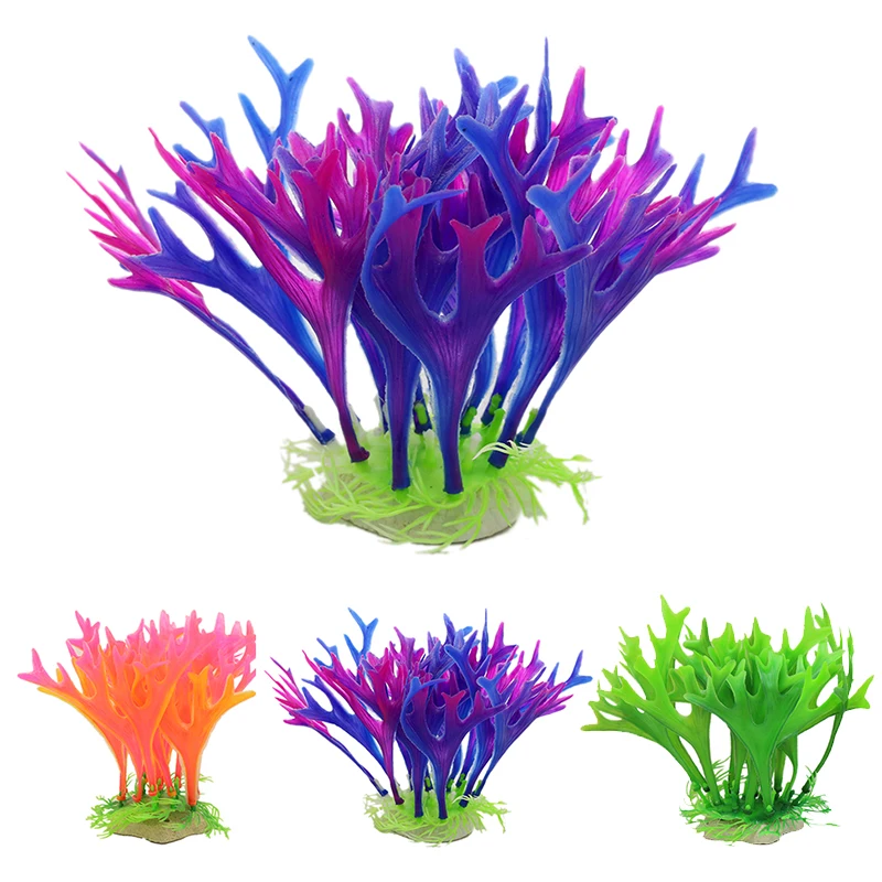 Украшения для аквариума нетоксичные Декоративные искусственные сорняки водное