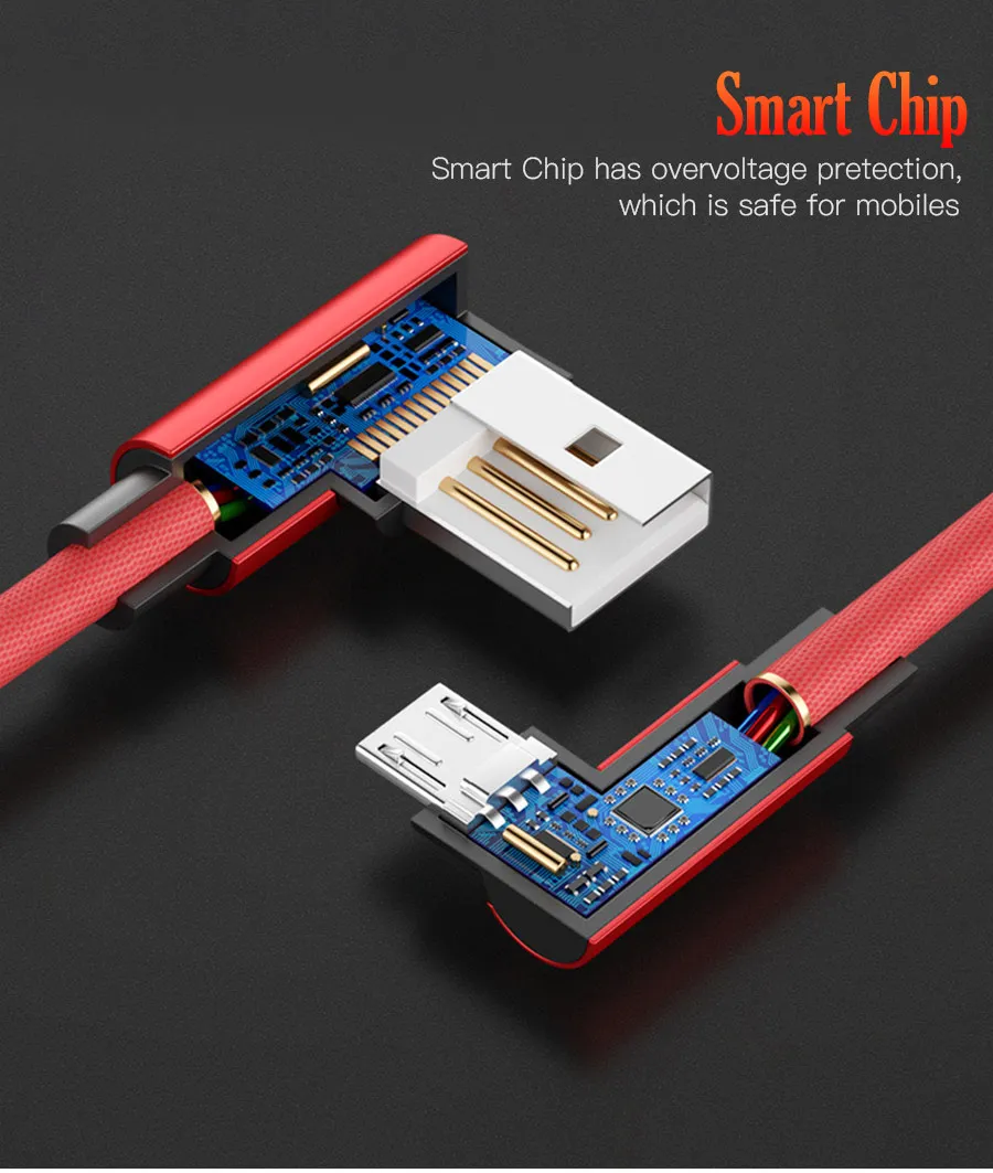 Micro usb type C кабель 90 градусов локоть нейлоновый Плетеный 1 м/2 м Быстрая зарядка кабель для передачи данных для samsung/sony/Xiaomi Android телефон