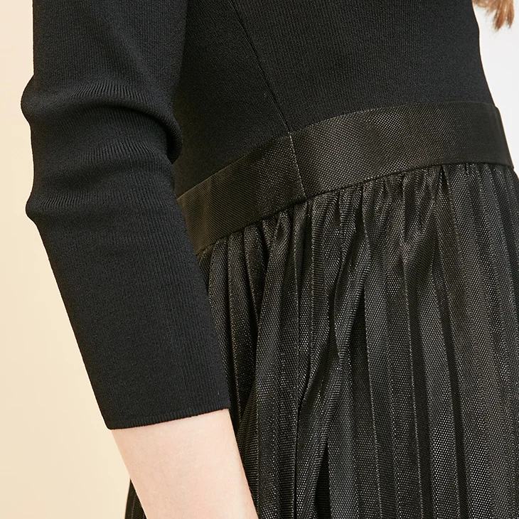 Vero Moda Новое Женское трикотажное Плиссированное длинное платье с открытыми плечами | 31837C517