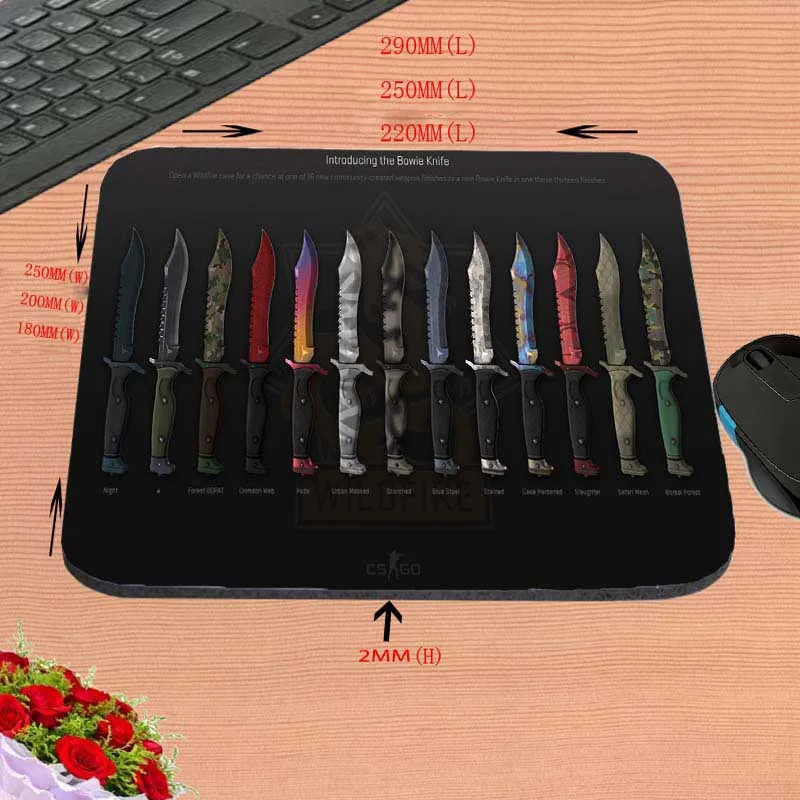 Mairuige без коврик для мыши резиновый пистолет Мышь тормозные колодки Cs Go Counter Strike