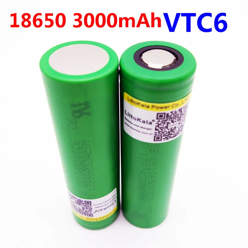 4 шт. Liitokala новый 100% ОРИГИНАЛ 3 6 В US18650 VTC6 3000 мАч 30A диск-сигареты Батарея для