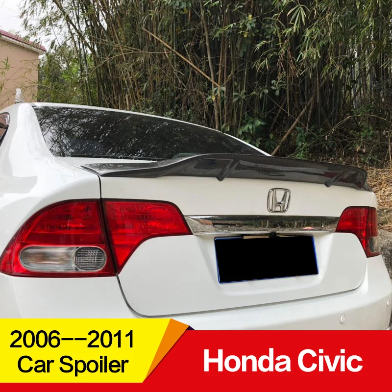 Используется для старых Honda civic спойлер 2006 07 08 09 10 11 лет ciimo Глянцевая углеродное волокно/FRP заднее крыло R стиль спойлер, аксессуары