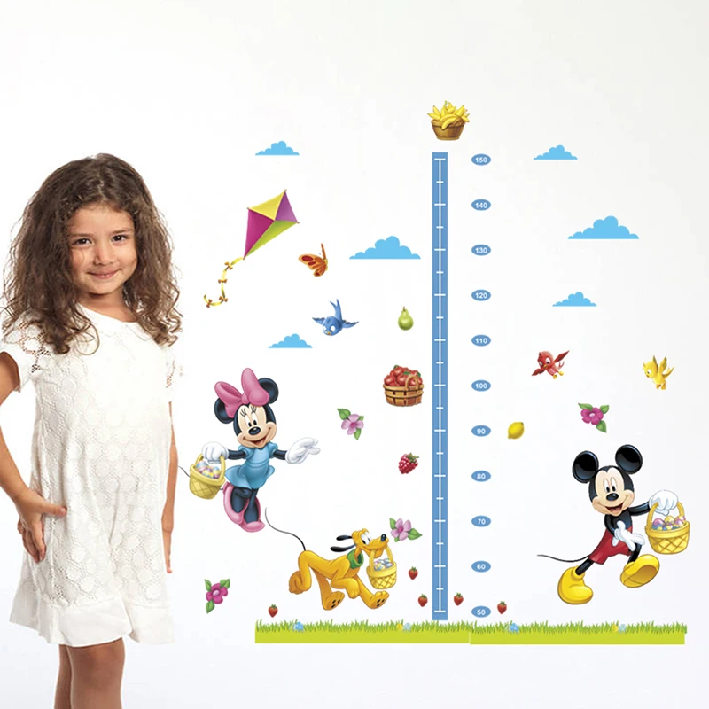 Настенная Наклейка Минни Микки Маус Disney таблица роста для детей аксессуары