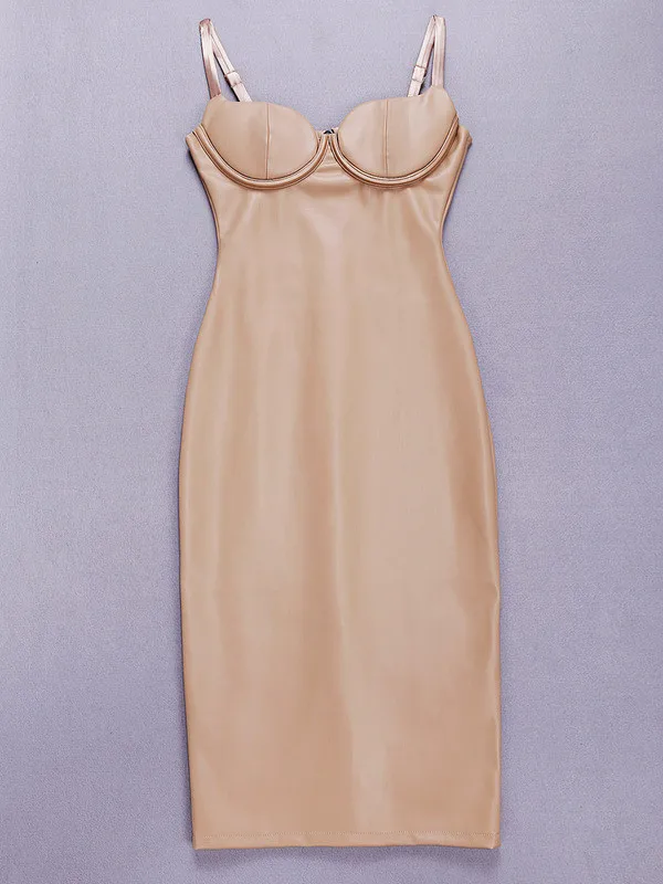 Бесплатная доставка новинка 2016 женское черное Бандажное платье из кожзаменителя