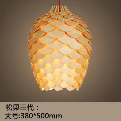 50cm Pinecone 4 Дубовый деревянный шишка подвесные светильники подвесные деревянные современные светильники столовая Ресторан Ретро светильники Освещение - Цвет корпуса: 50cm Pinecone 4