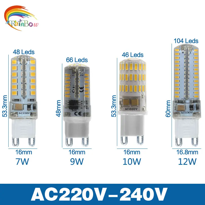 Светодиодная лампа с углом свечения 220 360 в G9 G4 7 Вт 9 10 12 2835 3014 4014SMD |