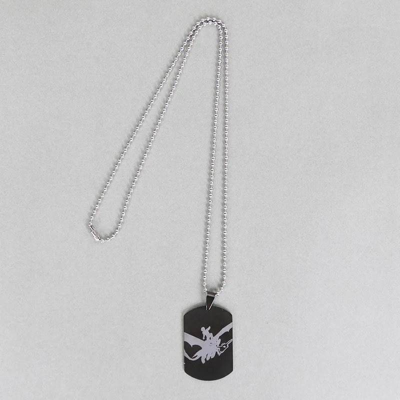round black neck Беззубик ожерелье Как приручить дракона 3 игрушки скрытый мир из нержавеющей стали белый светильник Ночная фурия брелок кулон Silv - Цвет: round black neck