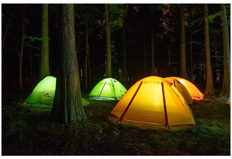 Naturehike 2-4 человек Открытый Кемпинг палатка двойной слой в алюминиевом стержне водонепроницаемый ветрозащитный
