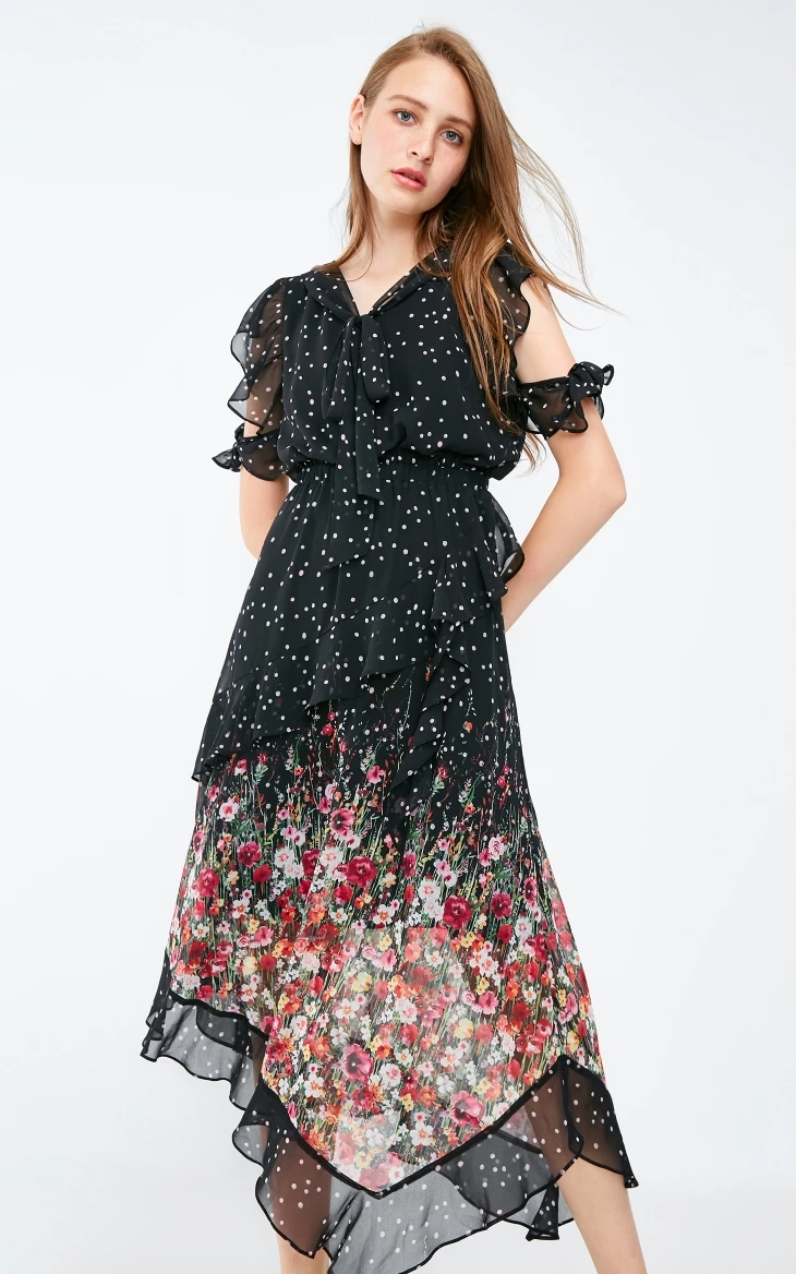 Vero Moda Новое Женское Плиссированное пляжное платье на шнуровке с принтом | 31837B513