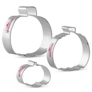 KENIAO Хэллоуин Тыква печенья резаки-3 разных размера и Shap-печеньепомадка резак-нержавеющая сталь