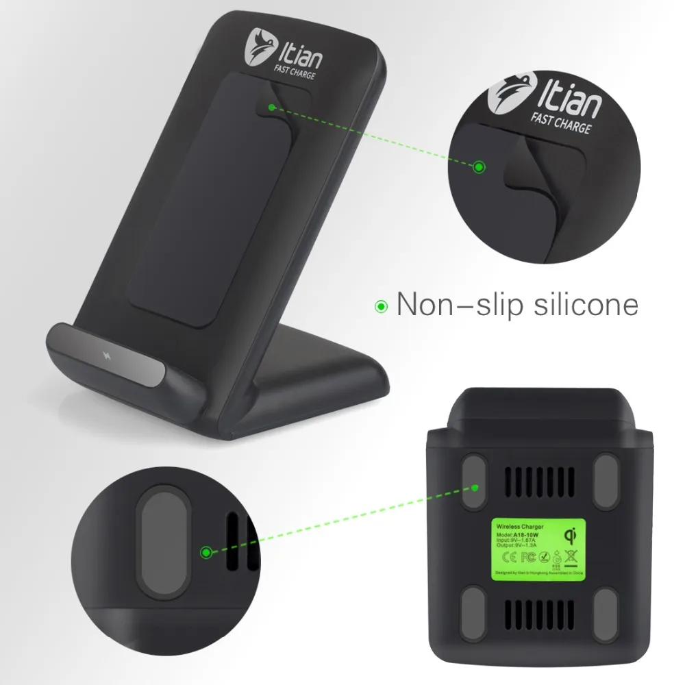 Быстро Беспроводной Зарядное устройство Itian Qi Подставка для iPhone 8 Plus X samsung Note8 S8 + S6