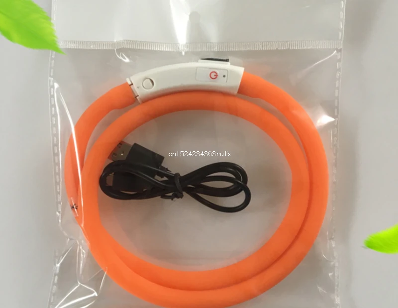 100 шт. Регулируемый ошейник для собак с USB-зарядкой светящийся перезаряжаемый