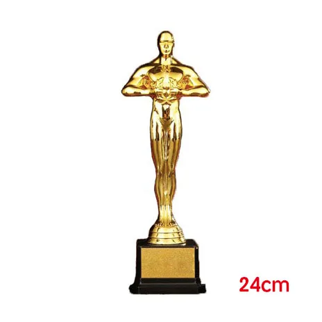 Gold 24cm height Индивидуальная награда в стиле «Оскар», PC, трофей, позолоченный, маленький золотой человек, командный спортивный конкурс, ремесло, сувенир, подарки, 4 размера - Цвет: Gold 24cm height