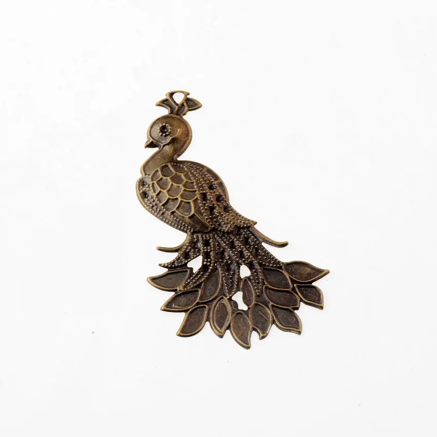 Free shipping Retail 5 Antique Bronze Peacock Wraps Connectors Metal Crafts Decoration DIY Findings 7x4.2cm | Дом и сад