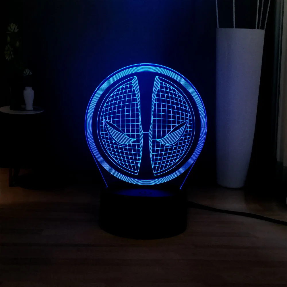 Светодиодная настольная лампа 3D с логотипом Супермена 7 смены цвета бетмен И