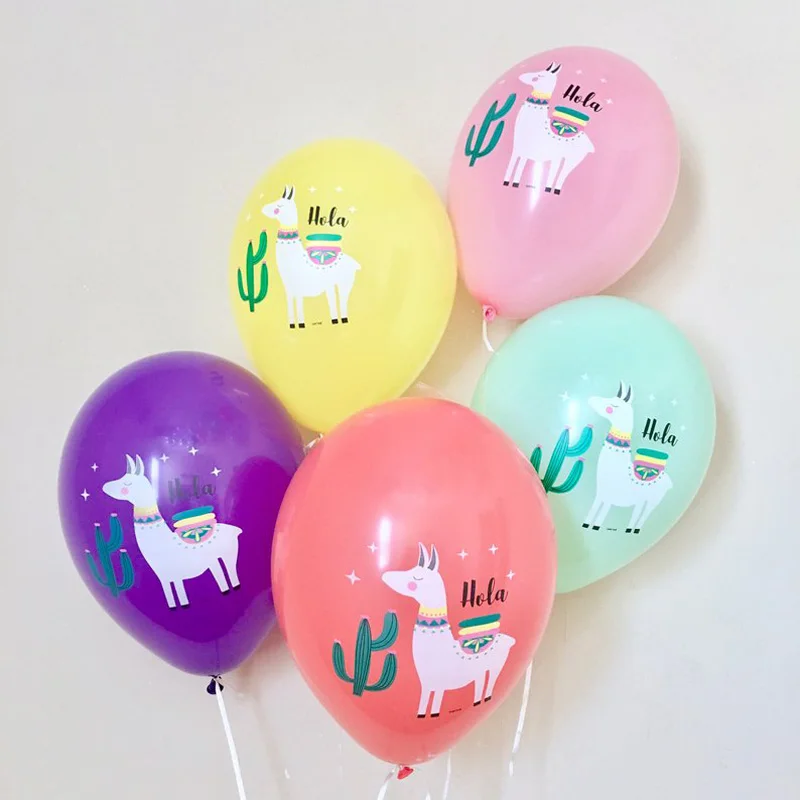 Многоцветный Альпака ламы латексные шарики для свадебного украшения с днем