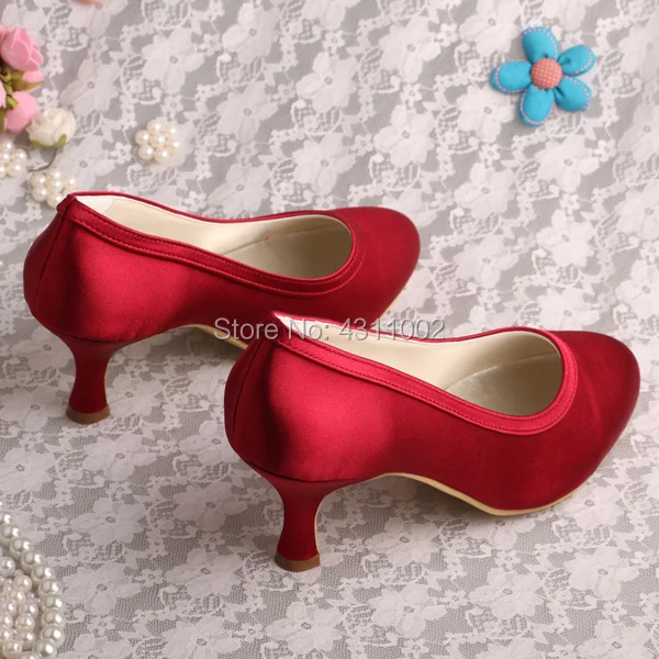 Белые женские свадебные туфли Wedopus на среднем каблуке белые атласные