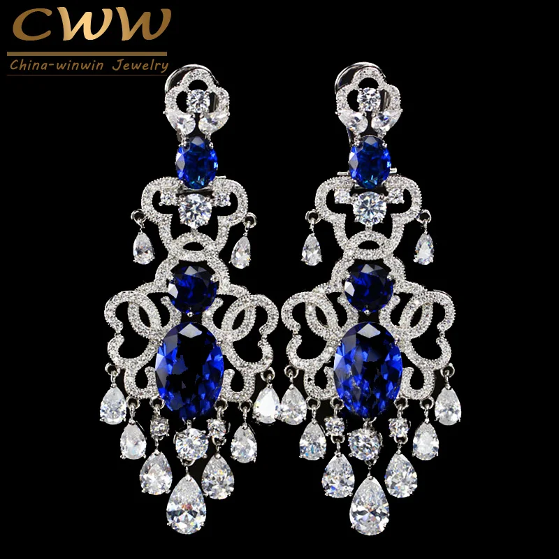 Роскошные винтажные свадебные серьги в африканском стиле с фианитом|wedding drop