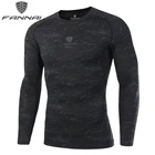 FANNAI компрессионная камуфляжная футболка для бега для мужчин, Спортивная одежда для фитнеса, Мужская сухая Спортивная рубашка с длинным рукавом AM310