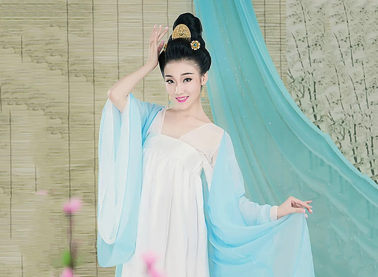 

Qing Xiu Women's Costume Tang Dynasty Palace Maid Servant Princess Costume Hanfu High Waist Ruqun Classical Dance Costume
