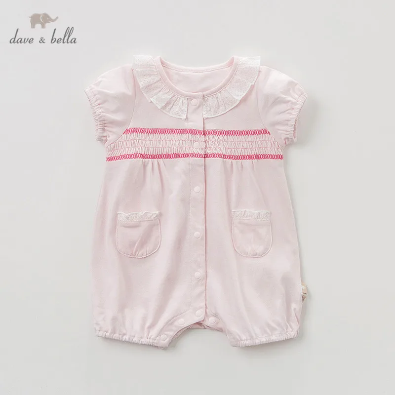 Dave bella/модные однотонные комбинезоны для новорожденных девочек одежда младенцев