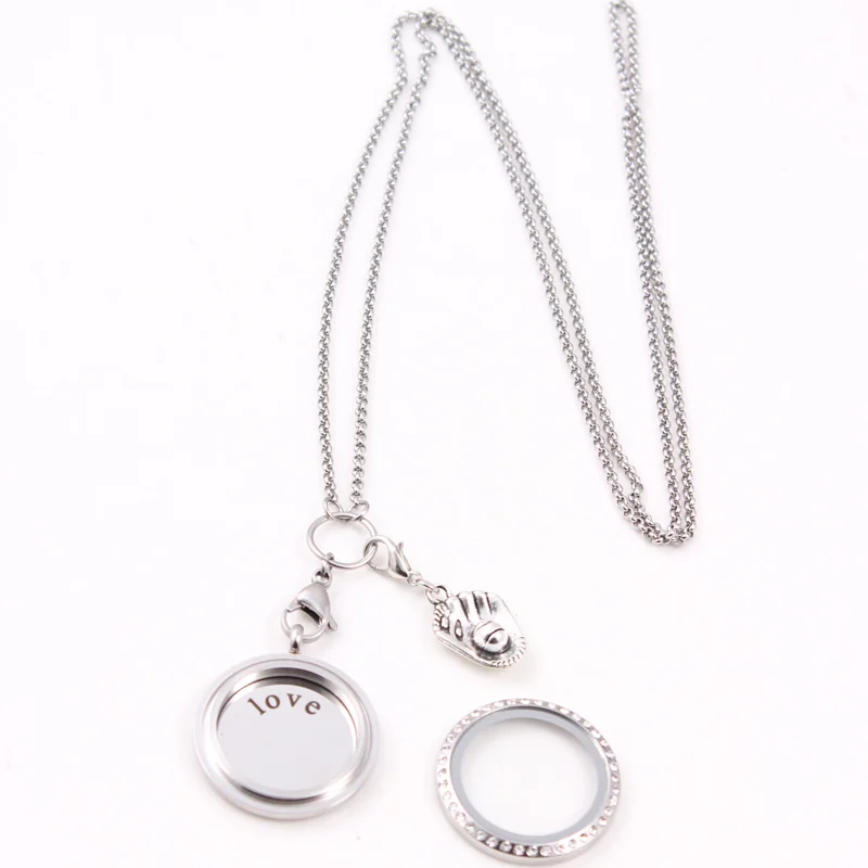 EMT плавающий медальон ожерелье (80 см цепь все шоу кристаллы Плавающие Подвески