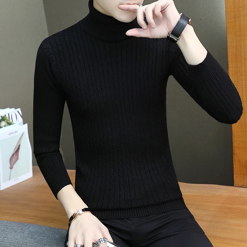 Мужская теплая водолазка корейской версии одежда для ремонта с круглым