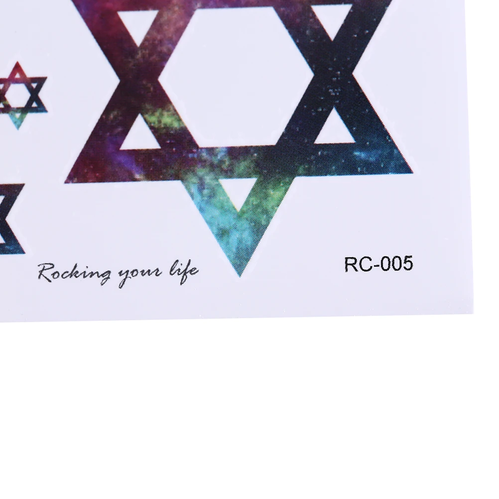 1 Sheet Colorful Waterproof Stickers Geometric Five Star Tattoo Sticker Body Art Temporary | Красота и здоровье