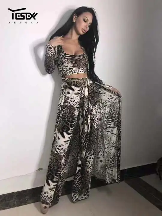 Женский вечерний комбинезон Yesexy элегантный Комплект из трех предметов с